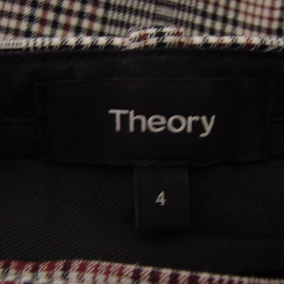 Theory Treeca 2 Glen Plaid Wool Pant Trousers Deco Portland Ankle Stretch  4 - Picture 6 of 16